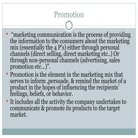 Marketing mix promotion | PPT