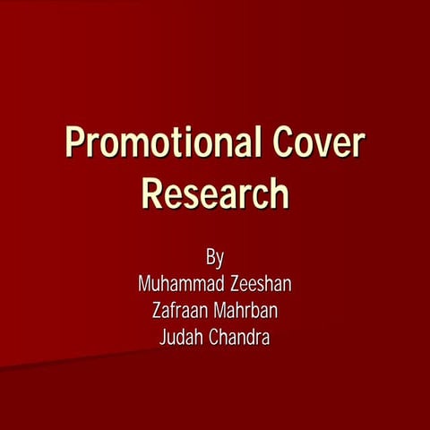 Promotional cover research