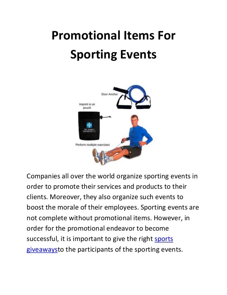 Promotional items for sporting events