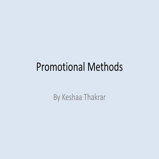 Promotional Methods