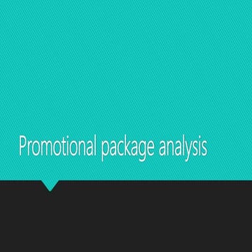 Promotional package analysis