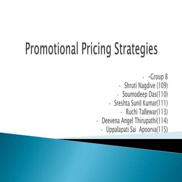 Promotional pricing strategies