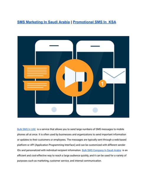 SMS Marketing In Saudi Arabia | Promotional SMS In  KSA 