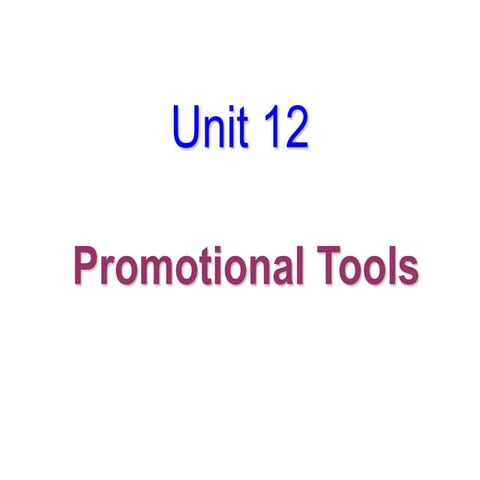 Promotional Tools Principles of Marketing Class.ppt