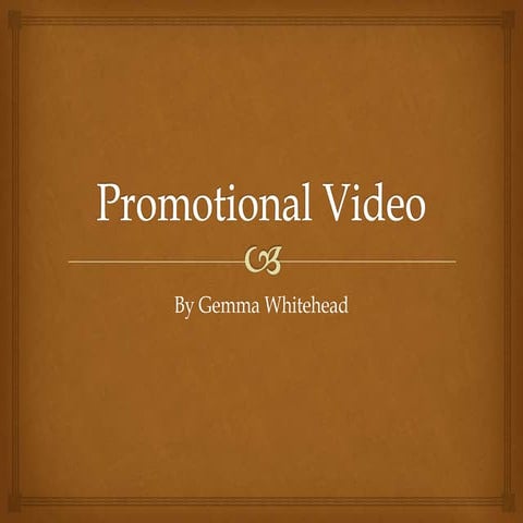 Promotional video Pitch | PPTX