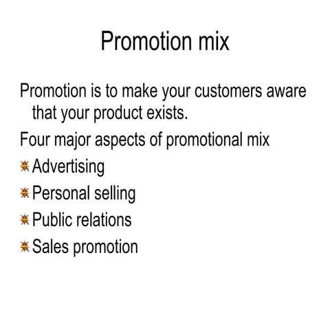 Promotion Mix