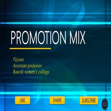 The promotion mix | PPTX