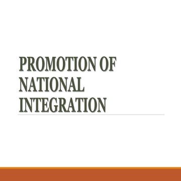 Promotion of national integration