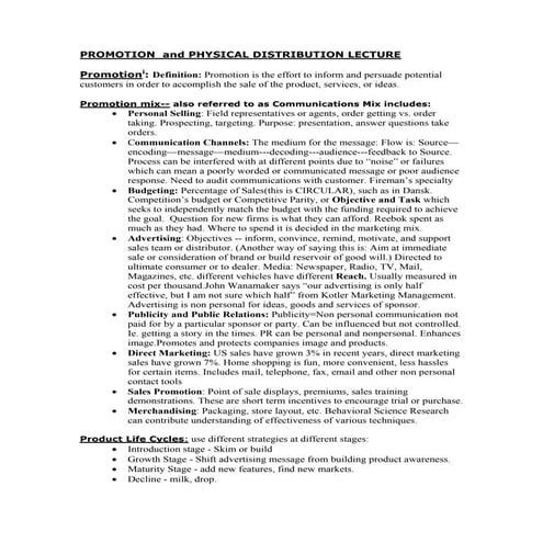 Marketing Management -Unit 3 recap | PPTX