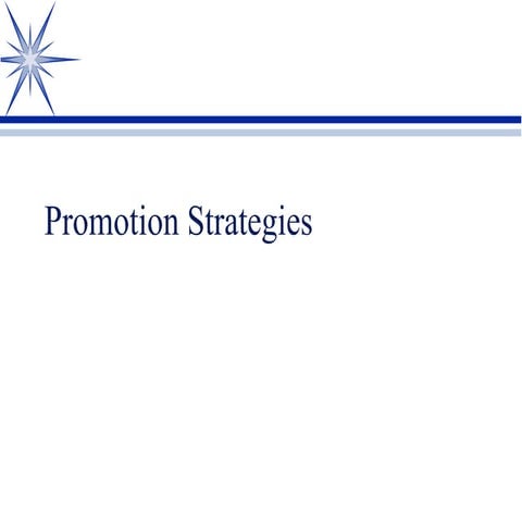 Promotion strategies
