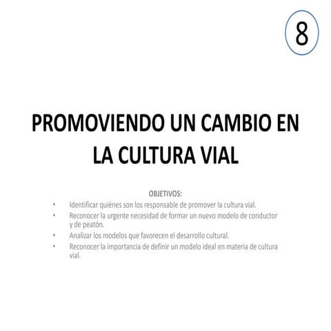 Promoviendo un cambio en la cultura vial tema #8