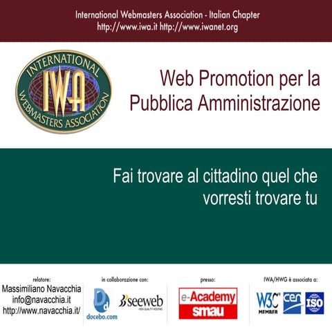 Promozione sul web per la Pubblica Amministrazione