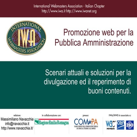 Promozione Web Per La Pubblica Amministrazione
