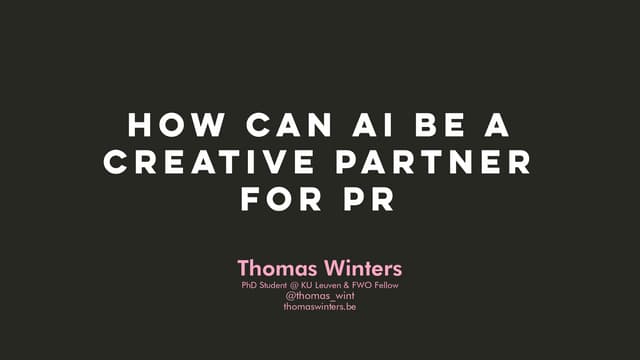 How can AI be a creative partner for PR & marketing?