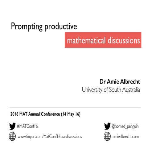 Prompting productive maths discussions ~ Amie Albrecht