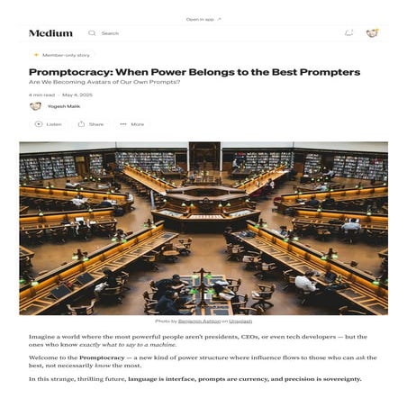 Promptocracy _ When Power Belongs to the Best Prompters _ by Yogesh Malik _ M...