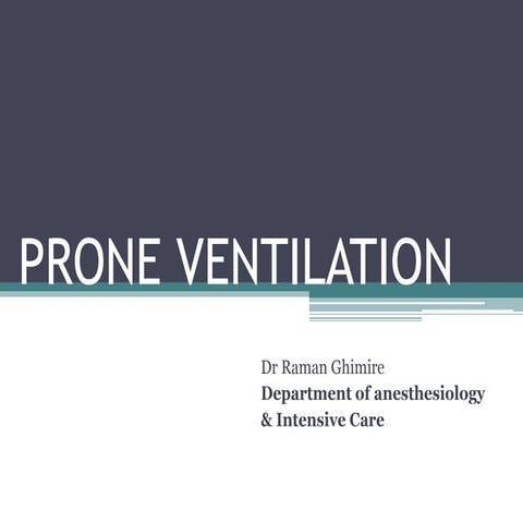 Prone ventilation