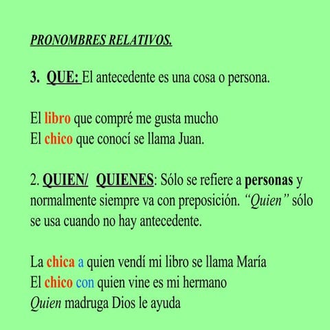 Pronombres Relativos