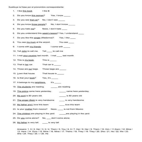Pronombres 1 ejercicios