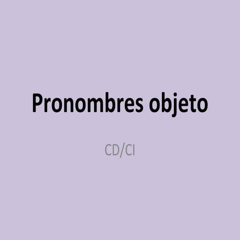 Pronombres objeto