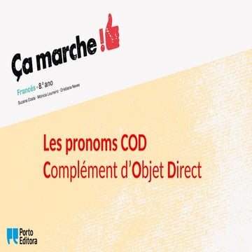 Les pronoms COD: complément d'Objet Direct | PPTX