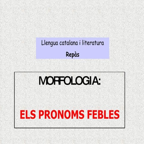 Pronoms febles