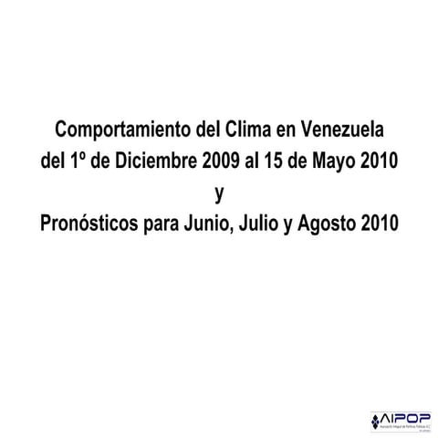 Pronostico Clima Venezuela 2010