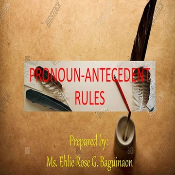 Pronoun Antecedent Rules