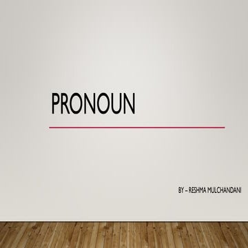 Pronoun presentation