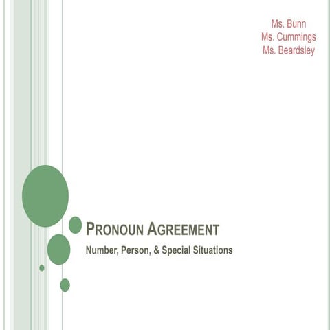 Pronoun Agreement - Number, Person, & Special Circumstances