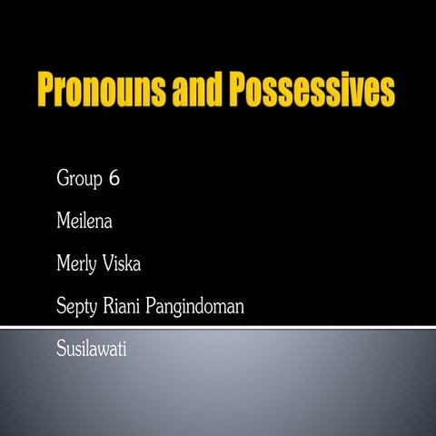 Pronouns and possessives