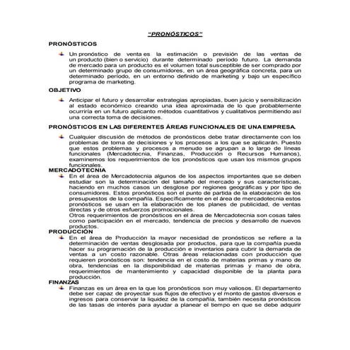Pronósticos