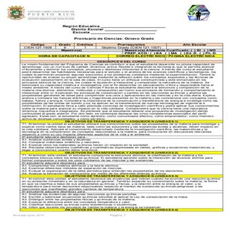 Prontuario Ciencia 8vo