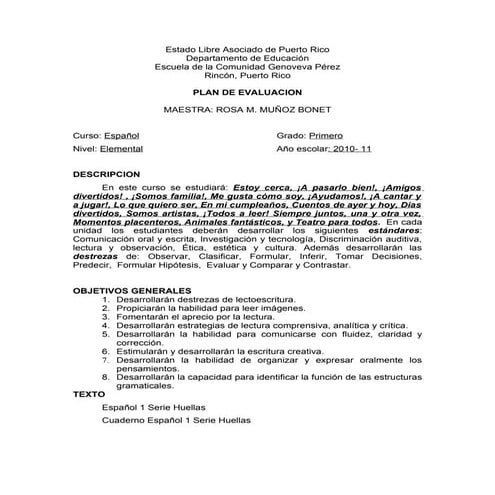 Prontuario de español