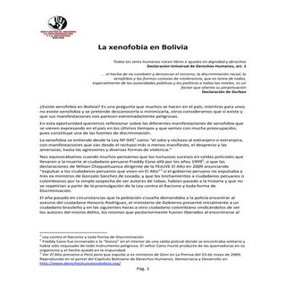 Pronunciamiento sobre xenofobia en ...