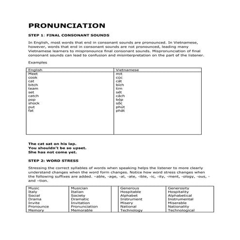 Pronunciation (1)