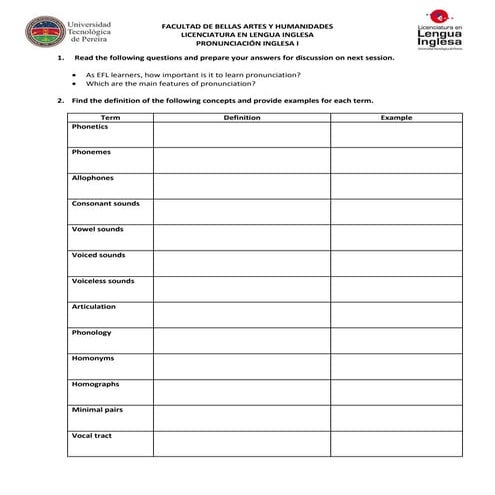 Pronunciation assignment  1