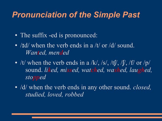 Pronunciation Of The Past Ppt Pronunciation Of The Past Ppt