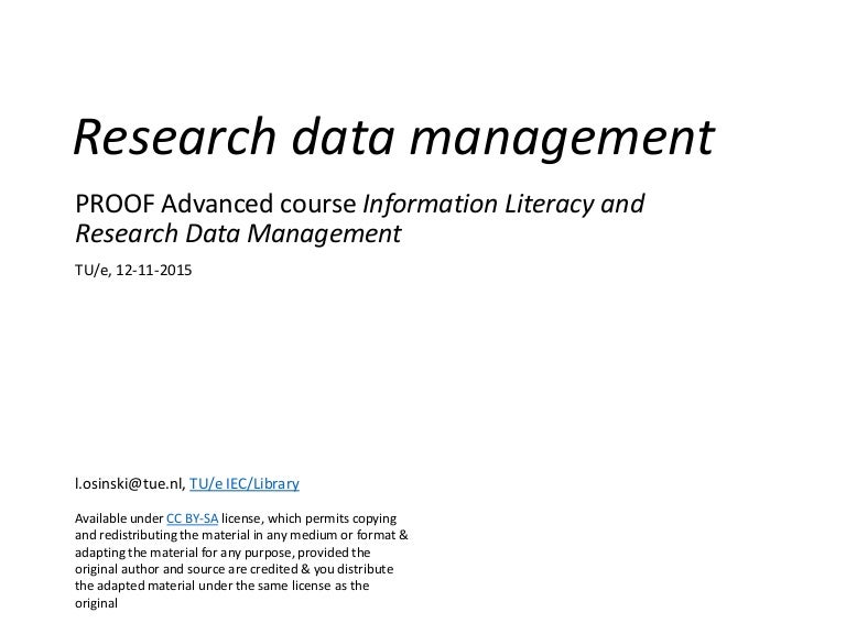 Research data management