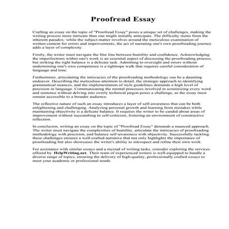 Proofread Essay. Baptist Bible College and Seminary