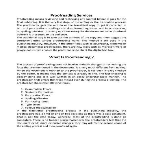 Proofreading services