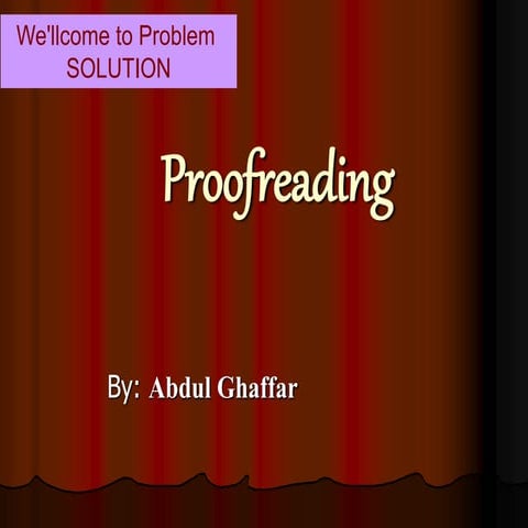 Proofreading, Good Idea for Proofreading