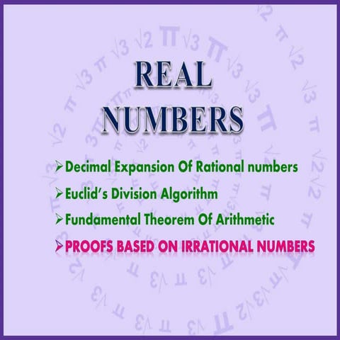 Real Numbers - Proofs based on irrational numbers for Class 10th maths ...