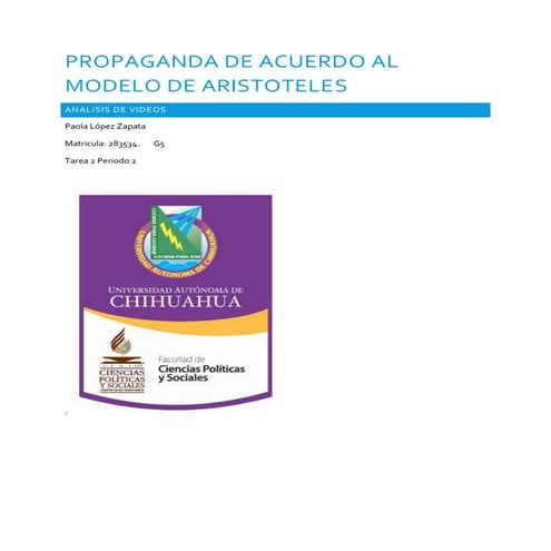 Propaganda de acuerdo al modelo de aristoteles