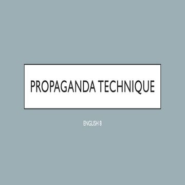 PROPAGANDA TECHNIQUE LESSON ENGLISH- .pptx