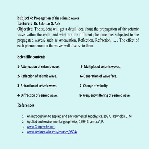 propagation seismic  waves w p waves .ppt
