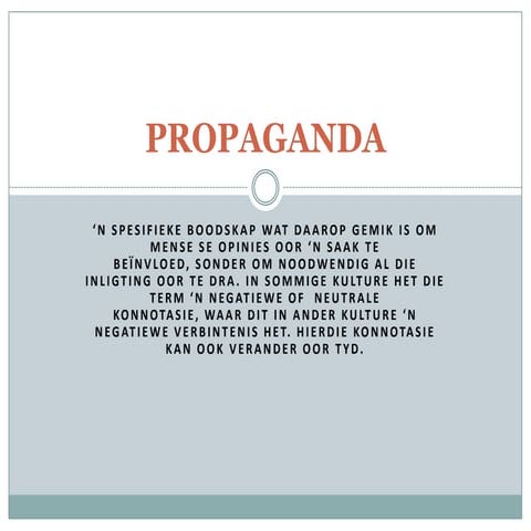 Propanganda inleiding