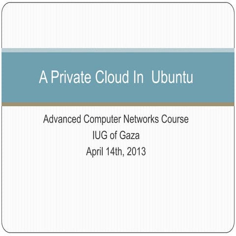 Propasal a private cloud in  ubuntu