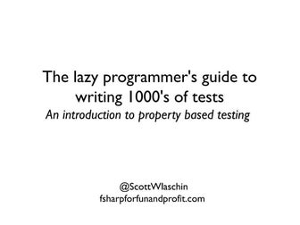 An introduction to property based testing