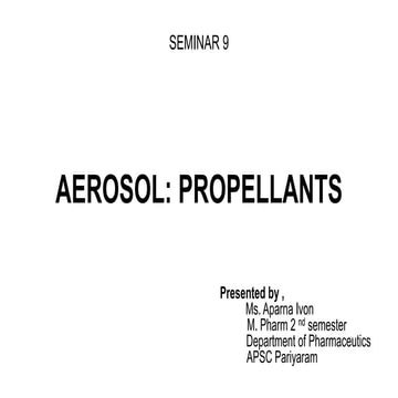 Propellants in aerosols
